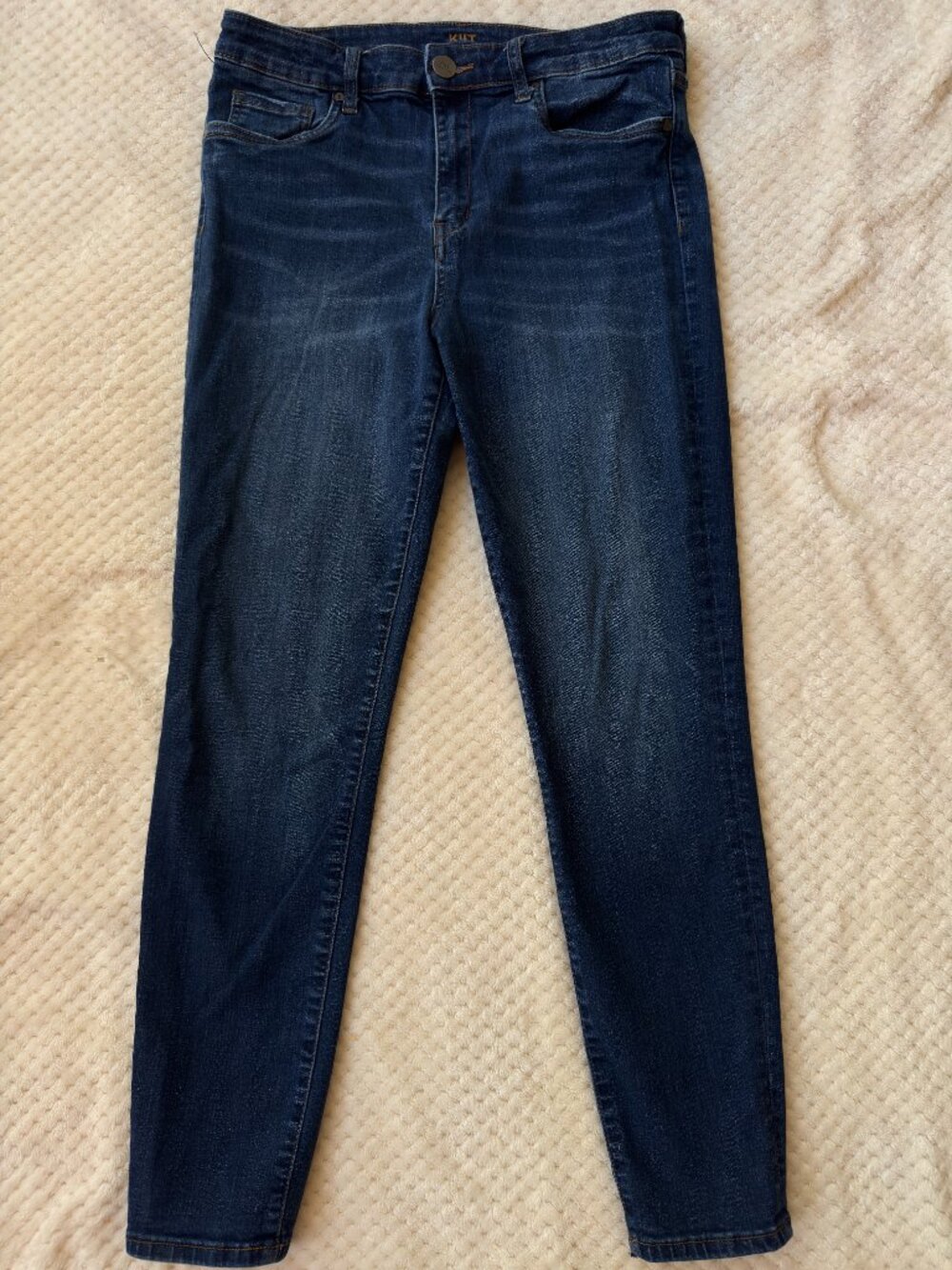 Kut from the Kloth High Rise Toothpick Skinny Jeans Dark Wash Stretch Sz 10
